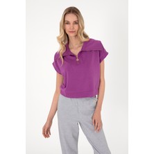 U.S. Polo Assn. Kadın Menekşe Modal Karışımlı Polo Yaka Tişört 50300738-VR037