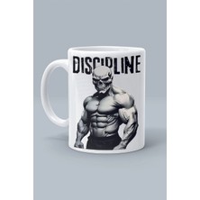 
dıscıplıne Gym Fıtness Skull Disiplin Spor Azim Tasarım Baskılı Beyaz Klasik Kupa Bardak