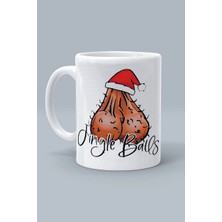 
jingle Balls Noel Yılbaşı Yeniyıl Male Balls Erkek Taşşak Tasarım Baskılı Beyaz Klasik Kupa Bardak