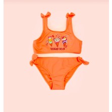 Fiyonklu Kız Çocuk Bikini Takım