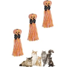 Ahtapot Şekilli Zilli ve Ipli Rengarenk Püsküllü Sevimli Kedioyuncağı