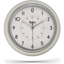 New-Max Premium Serisi Retro Tasarım Metal Kadranlı Bombeli Cam Özellikli 25 cm Ev ve Ofis Saati Beyaz