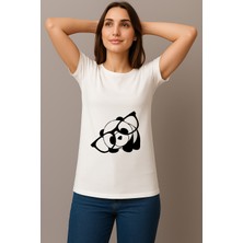 Petite Pati Kadın Beyaz Baskılı Tişört