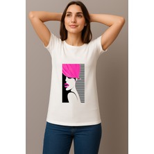 Petite Pati Kadın Beyaz Baskılı Tişört