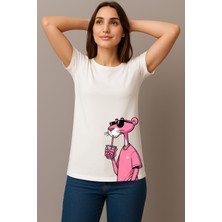 Petite Pati Kadın Beyaz Baskılı Tişört