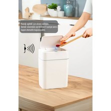 Otomatik Kapak Açan Sensörlü Lüks Çöp Kovası 12 Lt, 23,5 x 17,5 x 31,8 cm