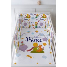 Tuğba Kuğu Bebek Başucu Koruyucu ve Baskılı Çarşaflı Uyku Seti - For Baby Serisi - Kırmızı Atkılı Küçük Prens