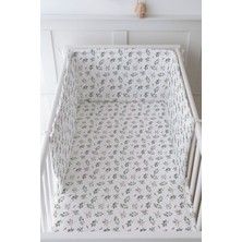 Tuğba Kuğu Bebek Başucu Koruyucu ve Baskılı Çarşaflı Uyku Seti - Iconic Serisi - Okaliptus