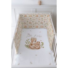 Tuğba Kuğu Bebek Başucu Koruyucu ve Baskılı Çarşaflı Uyku Seti - For Baby Serisi - Mom And Baby Bear