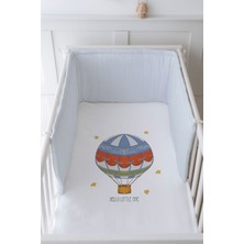 Tuğba Kuğu Bebek Başucu Koruyucu ve Baskılı Çarşaflı Uyku Seti - Zezig x Royal Serisi - Blue