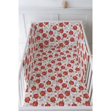 Tuğba Kuğu Bebek Başucu Koruyucu ve Baskılı Çarşaflı Uyku Seti - Iconic Serisi - Red Apples