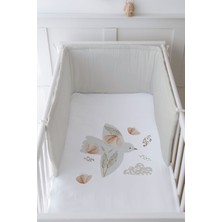 Tuğba Kuğu Bebek Başucu Koruyucu ve Baskılı Çarşaflı Uyku Seti - Royal Serisi - Flying Bird