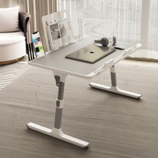 Move - N3 Yükseklik Ayarlı LED Aydınlatmalı Gri Laptop Sehpası