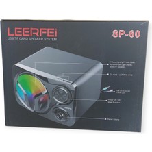 Leerfei Sp-60 Fm Radyo + Sd Kart + Wireless Bluetooth + USB Destekli LED Ambians Işıklı 2+1 Hoparlör Set