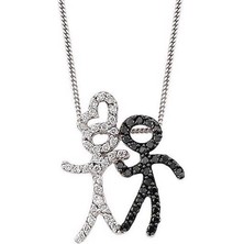 Pırlanta Altın Çöp Adam Kolye