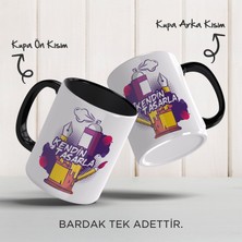 Yelkovan Tasarım Kendi Tarzını Yansıt! Kişiye Özel Kendin Tasarla Fotoğraflı Siyah Kulplu Ve İçi Siyah Porselen Kupa Bardak
