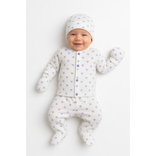 Mor Kalpli Yenidoğan Hastane Çıkışı 5’li Takım – % 100 Pamuklu Ilk Bebek Giyim Seti