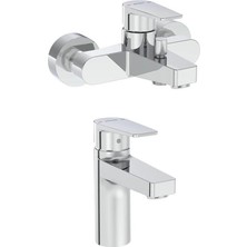 Artema Flow Square Banyo Bataryası + Lavabo Bataryası Set