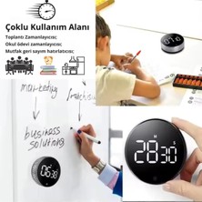 Mutfak ve Ders Için Dijital Zamanlayıcı, LED Ekranlı, Mıknatıslı, Kronometre, Alarm, Geri Sayım