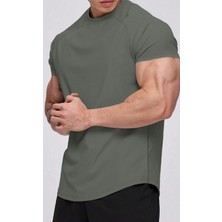 Ghassy Co. Erkek Running Sports Reglan Oval Kesim Penye T-Shirt