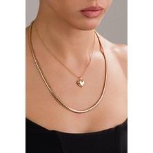 Rose Gold Kalpli Kombin Kolye