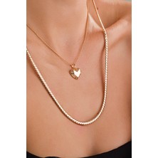 Rose Gold Kalpli Kombin Kolye