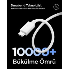 Spigen USB-C to USB-C 1 Metre Kablo 60W Güç / PPS 2.0 Super Hızlı Şarj / 480 Mbps Data Aktarım Hızı Type-C Ekstra Dayanıklı White - ACA08717