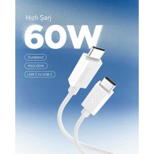 Spigen USB-C to USB-C 2 Metre Kablo 60W Güç / PPS 2.0 Super Hızlı Şarj / 480 Mbps Data Aktarım Hızı Type-C Ekstra Dayanıklı White - ACA08719