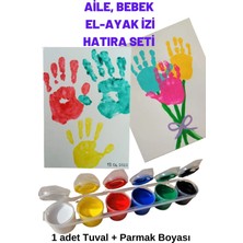 O&S Bebek El Ayak İzi - Aile El Ağacı - Aile El Hatırası - Resim Başlangıç Seti- Tuval (Tual) Seti El İzi Seti
