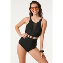 C&city Transparan Halter Mayo 7516 Siyah