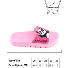 Gezer Kız Çocuk Yazlık Best Friend Panda Pu Rahat Taban Ev Banyo Havuz Plaj Terlik