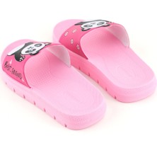 Gezer Kız Çocuk Yazlık Best Friend Panda Pu Rahat Taban Ev Banyo Havuz Plaj Terlik