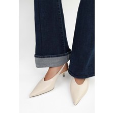 Kadın Luna Ekru Cilt Stiletto