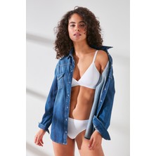 C&city C12809 Kadın Lazer Kesim Yapıştırma İz Yapmaz Sütyen Beyaz