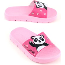 Gezer Kız Çocuk Yazlık Best Friend Panda Pu Rahat Taban Ev Banyo Havuz Plaj Terlik