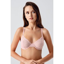 Balenli Dantel Detaylı Toparlayıcı Sütyen C18410 Pudra