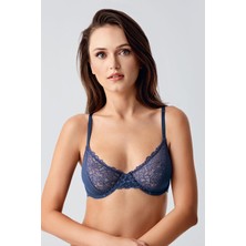 Balenli Dantel Detaylı Toparlayıcı Sütyen C18410 Antrasit