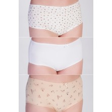 3'lü Paket Pamuklu Slip Külot 5003 Çiçekli