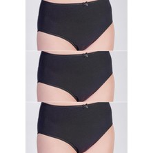3'lü Paket Yüksek Bel Bikini Külot 5002 Siyah