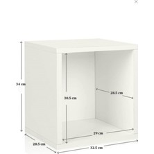Beyaz Istiflenebilir Mdf Modüler Kitalık Küp Raf Mutfak Çocuk Odası Çalışma Odası