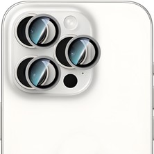 Case World Apple iPhone 15 Pro Alloy Serisi Oleofobik Anti Reflective Kamera Lens Koruyucu Gümüş