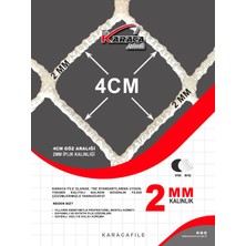 Kedi Balkon Güvenlik Filesi 2x4 mt 2mm Ip Kalınlığı 4x4 Göz Aralığı (Beyaz Veya Siyah)