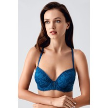 Dolgusuz Dantel Detaylı Sütyen C18360 Petrol