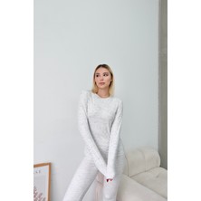 Bisiklet Yaka Soft Uzun Kol T-Shirt Gri