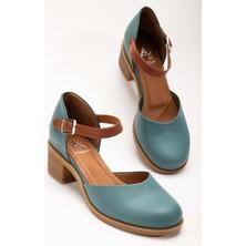 Analin Shoes Kadın Deri Bilekten Bağlı Sandalet Kadın Deri Sandalet Bej 36