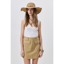 C&city Geniş Kenar Hasır Plaj Şapkası Y25730-03 Bej