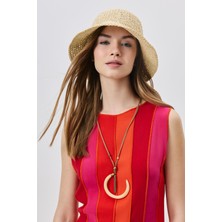 C&city El Örgüsü Hasır Şapka Y8208 Bej