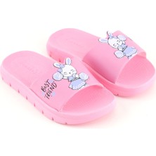Gezer Kız Çocuk Yazlık Best Friend Bunny Pu Rahat Taban Ev Banyo Havuz Plaj Terlik