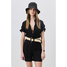 C&city El Örgüsü Hasır Şapka Y8208 Bej