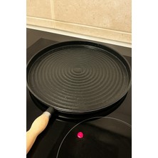 Granit Gözleme Bazlama Izagara Tavası - Ahşap Saplı -36 cm